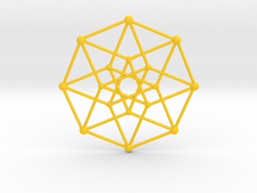 Hypercube Star Pendant in Yellow Smooth Versatile Plastic