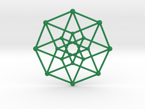 Hypercube Star Pendant in Green Smooth Versatile Plastic