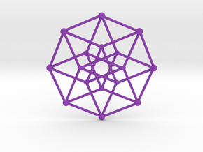 Hypercube Star Pendant in Purple Smooth Versatile Plastic