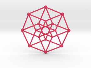 Hypercube Star Pendant in Pink Smooth Versatile Plastic
