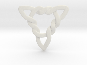 Triangle Knotty Pendant in White Natural Versatile Plastic