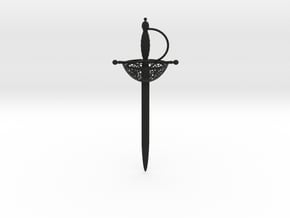 Sword Letter Opener in Black Smooth PA12