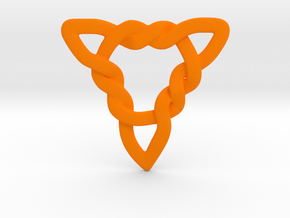 Triangle Knotty Pendant in Orange Smooth Versatile Plastic