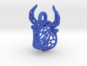 Bull Pendant in Blue Smooth Versatile Plastic