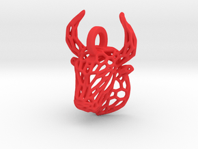 Bull Pendant in Red Smooth Versatile Plastic