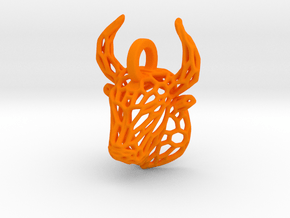 Bull Pendant in Orange Smooth Versatile Plastic
