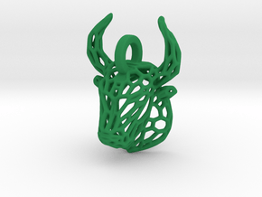 Bull Pendant in Green Smooth Versatile Plastic