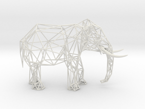 Wire Elephant in White Natural Versatile Plastic