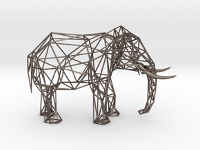 Wire Elephant in Polished Bronzed-Silver Steel