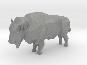 Low-Poly Bison in Gray PA12 Glass Beads
