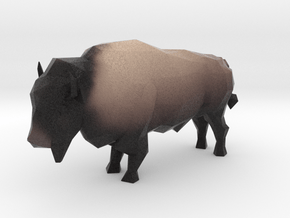 Low-Poly Bison in Natural Full Color Nylon 12 (MJF)