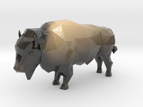 Low-Poly Bison in Smooth Full Color Nylon 12 (MJF)