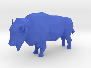 Low-Poly Bison in Blue Smooth Versatile Plastic