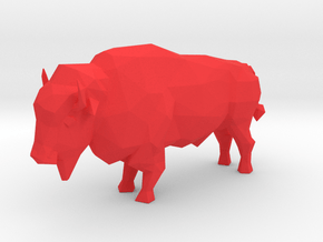 Low-Poly Bison in Red Smooth Versatile Plastic