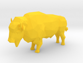 Low-Poly Bison in Yellow Smooth Versatile Plastic