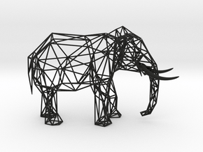 Wire Elephant in Black Smooth Versatile Plastic