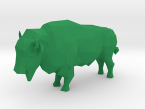 Low-Poly Bison in Green Smooth Versatile Plastic