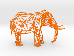 Wire Elephant in Orange Smooth Versatile Plastic