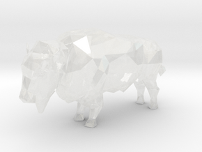 Low-Poly Bison in Clear Ultra Fine Detail Plastic
