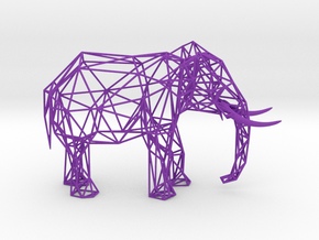 Wire Elephant in Purple Smooth Versatile Plastic