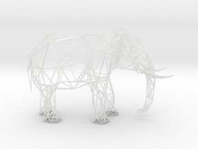 Wire Elephant in Clear Ultra Fine Detail Plastic