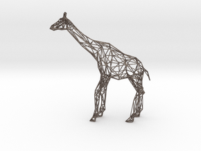 Wire Giraffe in Polished Bronzed-Silver Steel