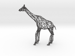 Wire Giraffe in Dark Gray PA12 Glass Beads