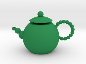 Decorative Teapot in Green Smooth Versatile Plastic