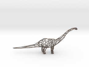 Wire Dinosaur in Polished Bronzed-Silver Steel