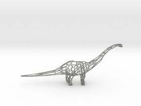 Wire Dinosaur in Gray PA12 Glass Beads