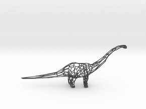 Wire Dinosaur in Dark Gray PA12 Glass Beads