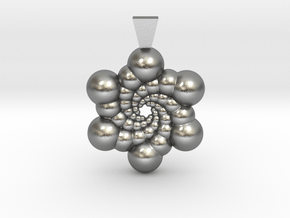 Recursive Spheres Pendant in Natural Silver