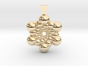 Recursive Spheres Pendant in 14K Yellow Gold