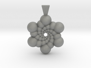 Recursive Spheres Pendant in Gray PA12