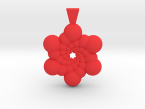 Recursive Spheres Pendant in Red Smooth Versatile Plastic