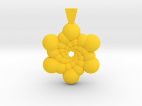 Recursive Spheres Pendant in Yellow Smooth Versatile Plastic