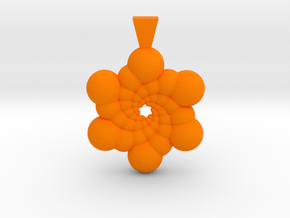 Recursive Spheres Pendant in Orange Smooth Versatile Plastic