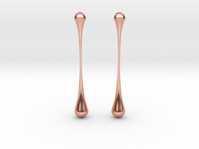 Falling Drops Earrings in Polished Copper