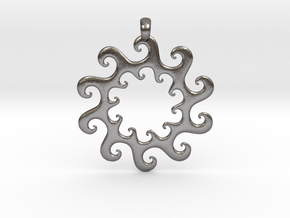 Wavy Sun Pendant in Processed Stainless Steel 17-4PH (BJT)