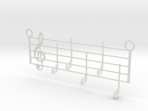 Music Key Hanger in White Natural Versatile Plastic