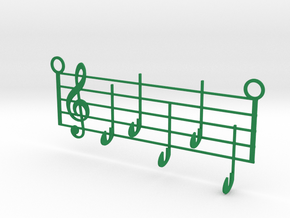 Music Key Hanger in Green Smooth Versatile Plastic