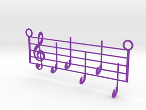 Music Key Hanger in Purple Smooth Versatile Plastic
