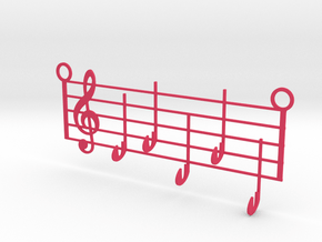 Music Key Hanger in Pink Smooth Versatile Plastic