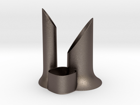 Toothbrush Holder in Polished Bronzed-Silver Steel