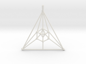 Icosahedron Pendant in White Natural Versatile Plastic