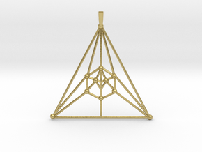 Icosahedron Pendant in Natural Brass