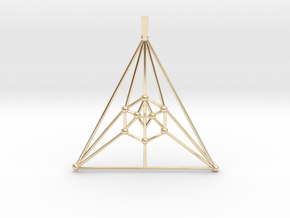 Icosahedron Pendant in 14k Gold Plated Brass