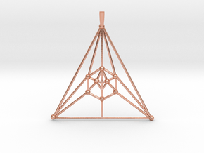 Icosahedron Pendant in Natural Copper