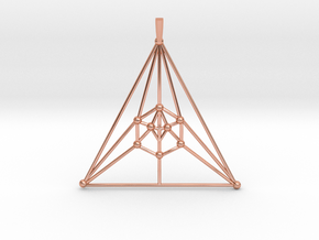 Icosahedron Pendant in Polished Copper