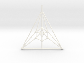 Icosahedron Pendant in White Smooth Versatile Plastic